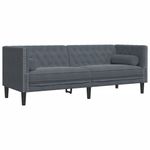 Casa si Gradina - Mobilier - Seturi de mobilier - Seturi living - Set canapele Chesterfield cu perne rulou, 2 piese, catifea, gri închis - Infinity.ro