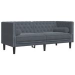 Casa si Gradina - Mobilier - Seturi de mobilier - Seturi living - Set canapele Chesterfield cu perne rulou, 2 piese, catifea, gri închis - Infinity.ro