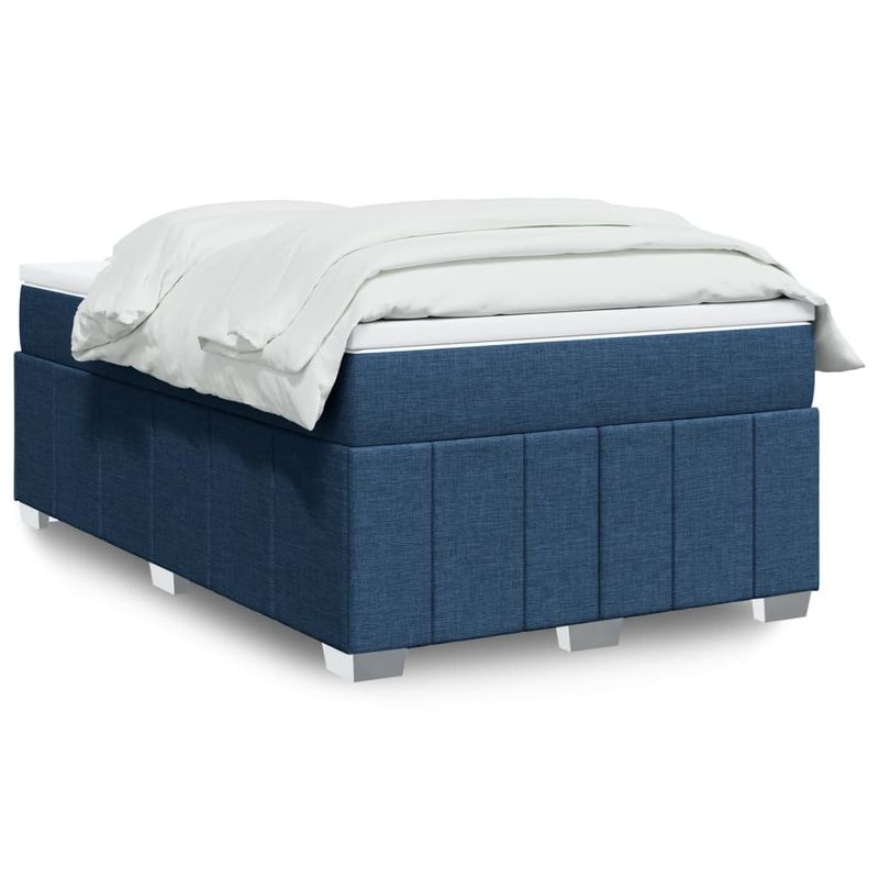Casa si Gradina - Mobilier - Paturi si accesorii - Paturi - Pat box spring cu saltea, albastru, 120x190 cm, material textil - Infinity.ro