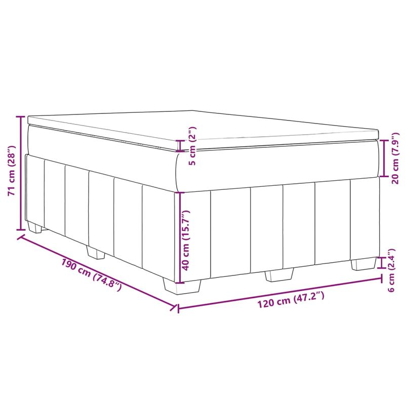 Casa si Gradina - Mobilier - Paturi si accesorii - Paturi - Pat box spring cu saltea, albastru, 120x190 cm, material textil - Infinity.ro