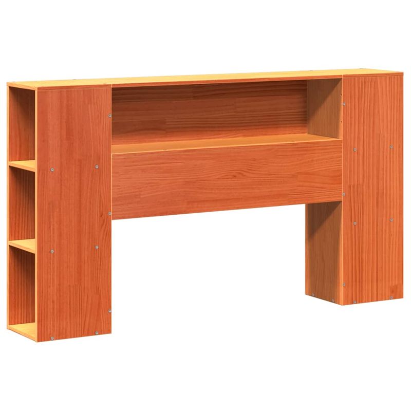 Casa si Gradina - Mobilier - Paturi si accesorii - Paturi - Pat cu biblioteca fara saltea maro ceruit 135x190 cm lemn masiv - Infinity.ro