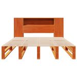Casa si Gradina - Mobilier - Paturi si accesorii - Paturi - Pat cu biblioteca fara saltea maro ceruit 135x190 cm lemn masiv - Infinity.ro