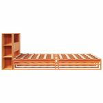 Casa si Gradina - Mobilier - Paturi si accesorii - Paturi - Pat cu biblioteca fara saltea maro ceruit 135x190 cm lemn masiv - Infinity.ro