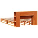 Casa si Gradina - Mobilier - Paturi si accesorii - Paturi - Pat cu biblioteca fara saltea maro ceruit 135x190 cm lemn masiv - Infinity.ro