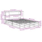 Casa si Gradina - Mobilier - Paturi si accesorii - Paturi - Pat cu biblioteca fara saltea maro ceruit 135x190 cm lemn masiv - Infinity.ro
