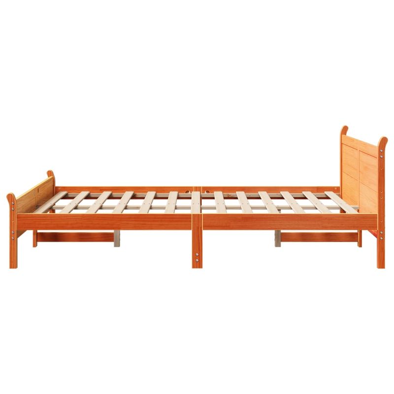 Casa si Gradina - Mobilier - Paturi si accesorii - Paturi - Cadru pat fara saltea, maro ceruit, 120x200 cm, lemn masiv pin - Infinity.ro