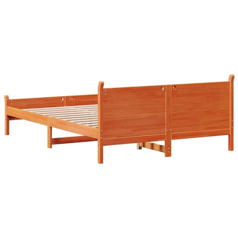 Casa si Gradina - Mobilier - Paturi si accesorii - Paturi - Cadru pat fara saltea, maro ceruit, 120x200 cm, lemn masiv pin - Infinity.ro