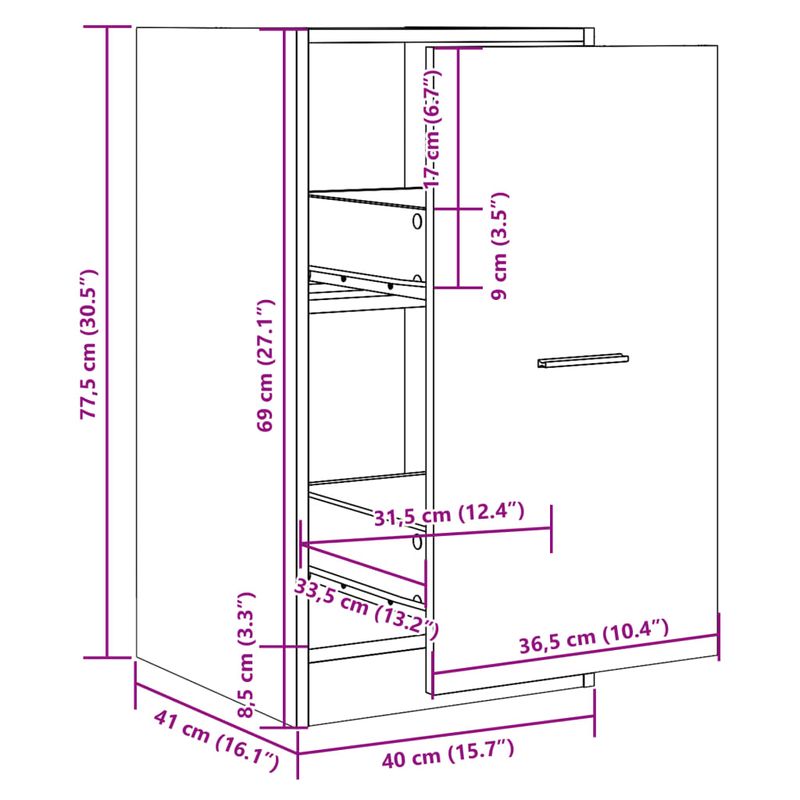 Casa si Gradina - Mobilier - Dulapuri si sifoniere - Dulapuri - Dulap de farmacie, lemn vechi, 40x41x77,5 cm, lemn prelucrat - Infinity.ro