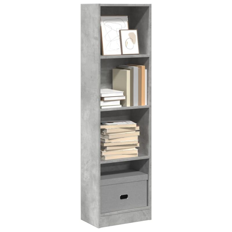 Casa si Gradina - Mobilier - Biblioteci si rafturi - Biblioteci - Biblioteca, gri beton, 40x24x143 cm, lemn prelucrat - Infinity.ro