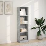 Casa si Gradina - Mobilier - Biblioteci si rafturi - Biblioteci - Biblioteca, gri beton, 40x24x143 cm, lemn prelucrat - Infinity.ro