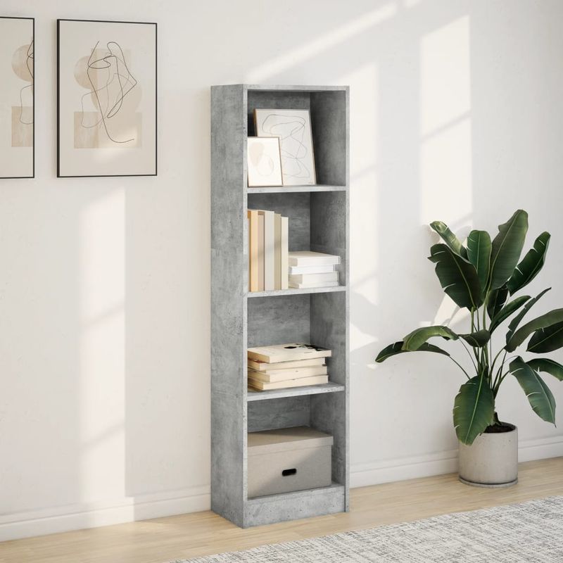 Casa si Gradina - Mobilier - Biblioteci si rafturi - Biblioteci - Biblioteca, gri beton, 40x24x143 cm, lemn prelucrat - Infinity.ro