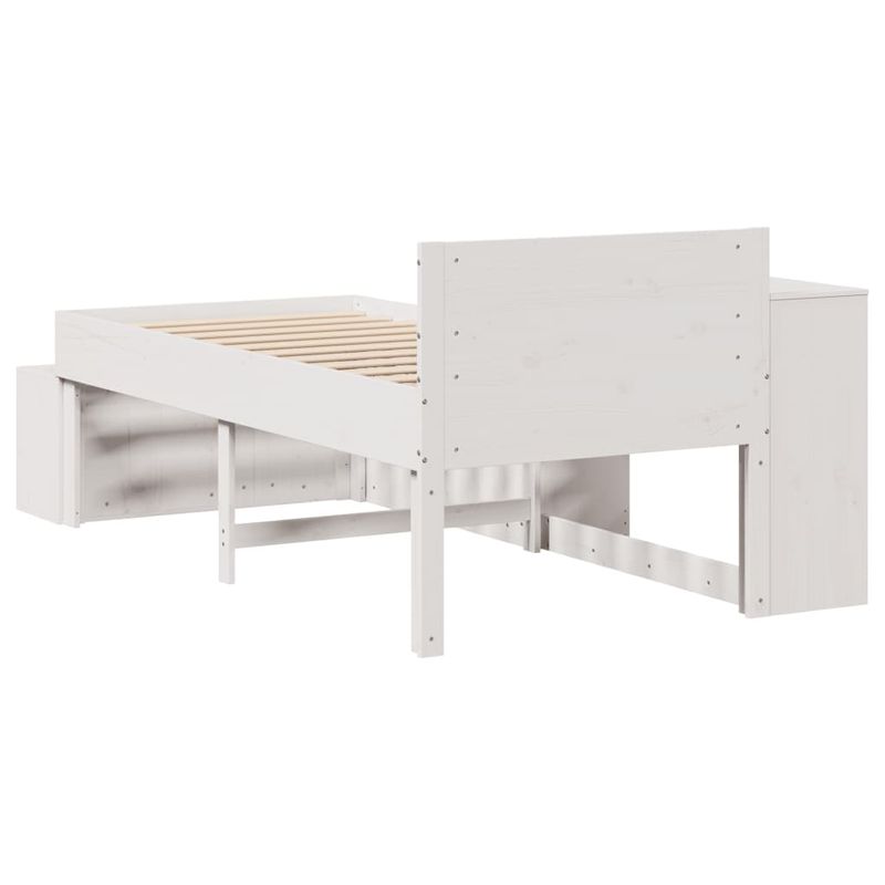 Casa si Gradina - Mobilier - Paturi si accesorii - Paturi - Cadru de pat fara saltea, alb, 75x190 cm, lemn masiv de pin - Infinity.ro