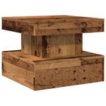 Casa si Gradina - Mobilier - Mese si birouri - Masute de cafea - Masuta de cafea cu lumini LED, lemn vechi, 50x50x40 cm - Infinity.ro