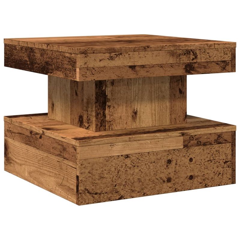 Casa si Gradina - Mobilier - Mese si birouri - Masute de cafea - Masuta de cafea cu lumini LED, lemn vechi, 50x50x40 cm - Infinity.ro