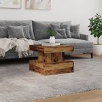 Casa si Gradina - Mobilier - Mese si birouri - Masute de cafea - Masuta de cafea cu lumini LED, lemn vechi, 50x50x40 cm - Infinity.ro
