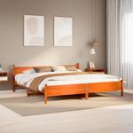 Casa si Gradina - Mobilier - Paturi si accesorii - Paturi - Cadru de pat fara saltea, maro ceruit 200x200 cm lemn masiv pin - Infinity.ro