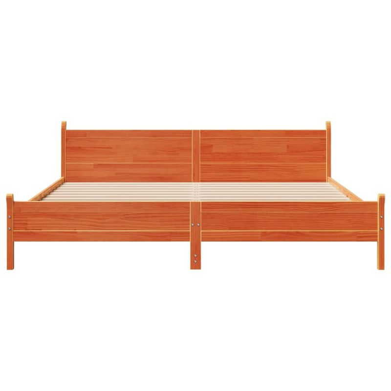 Casa si Gradina - Mobilier - Paturi si accesorii - Paturi - Cadru de pat fara saltea, maro ceruit 200x200 cm lemn masiv pin - Infinity.ro