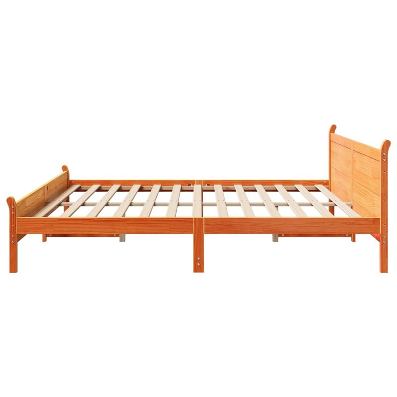 Casa si Gradina - Mobilier - Paturi si accesorii - Paturi - Cadru de pat fara saltea, maro ceruit 200x200 cm lemn masiv pin - Infinity.ro