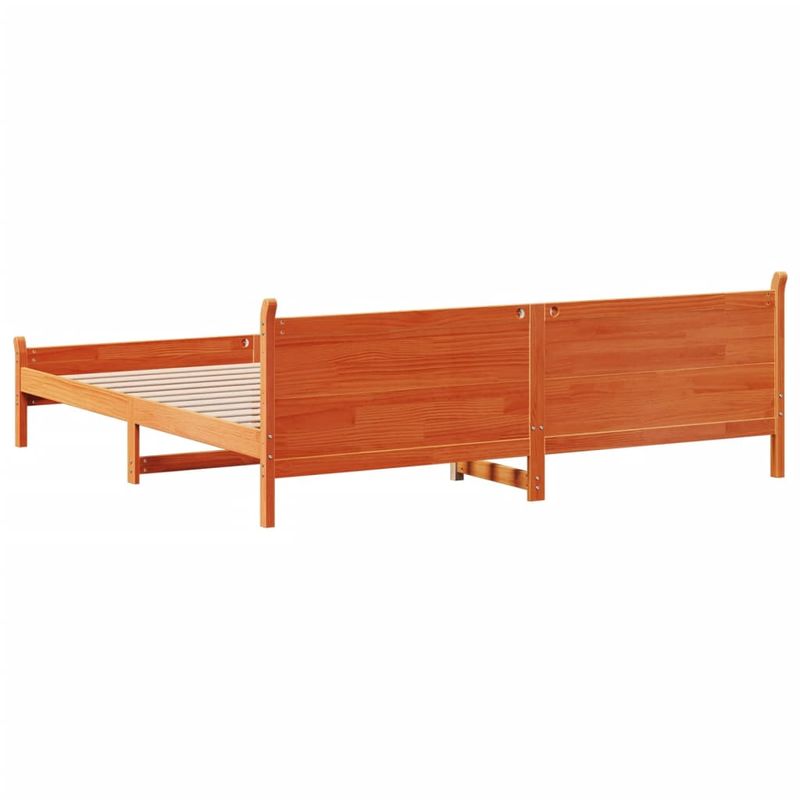 Casa si Gradina - Mobilier - Paturi si accesorii - Paturi - Cadru de pat fara saltea, maro ceruit 200x200 cm lemn masiv pin - Infinity.ro