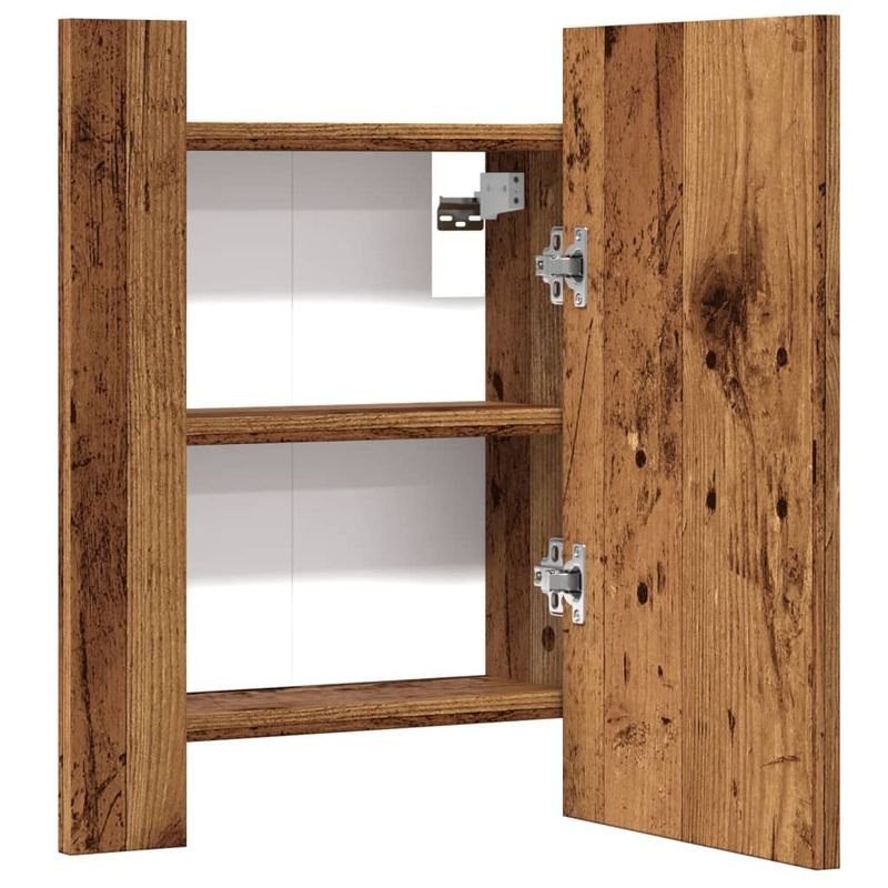 Casa si Gradina - Mobilier - Mobilier baie - Corpuri baie - Dulap cu oglinda cu LED de baie, lemn vechi, 40x12x45 cm, lemn - Infinity.ro