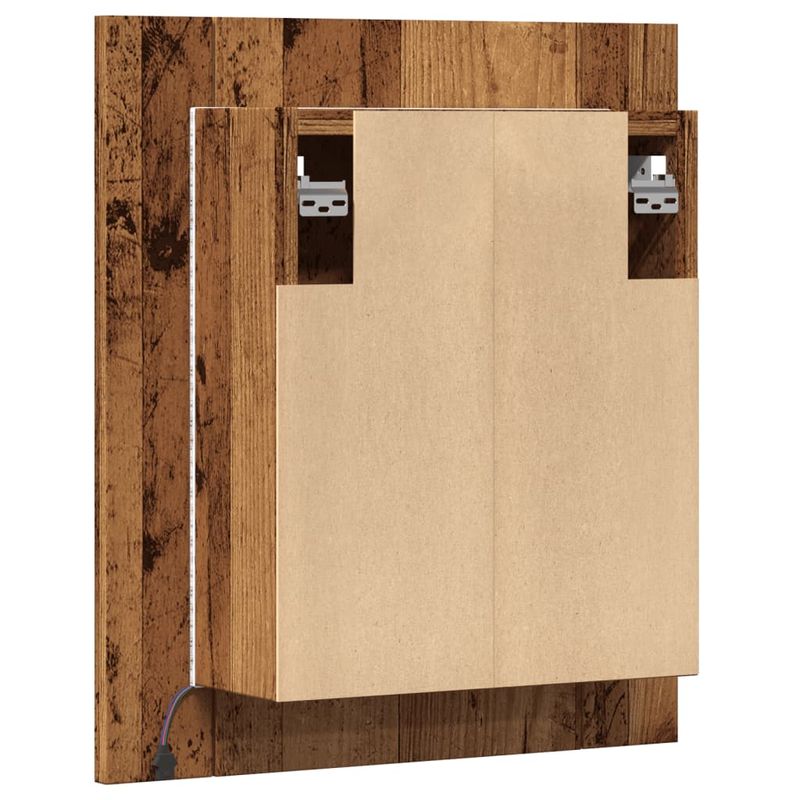 Casa si Gradina - Mobilier - Mobilier baie - Corpuri baie - Dulap cu oglinda cu LED de baie, lemn vechi, 40x12x45 cm, lemn - Infinity.ro