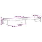 PC, gaming si accesorii - Desktop PC & monitoare - Accesorii monitoare - Suport de monitor, stejar fumuriu, 100x27x10 cm, lemn prelucrat - Infinity.ro