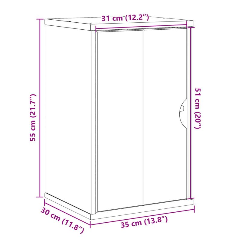 Casa si Gradina - Mobilier - Mobilier baie - Comode baie - Dulap de baie de perete "OTTA", 35x30x55 cm, lemn masiv de pin - Infinity.ro