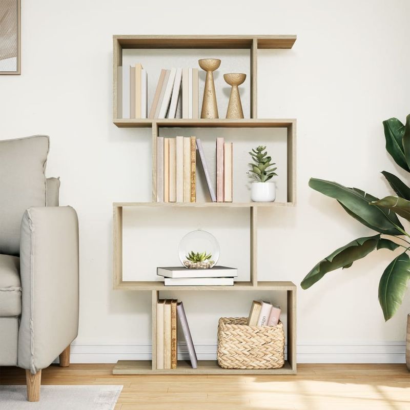 Casa si Gradina - Mobilier - Biblioteci si rafturi - Biblioteci - Biblioteca/separator 4 niveluri stejar sonoma 70x24x129cm lemn - Infinity.ro