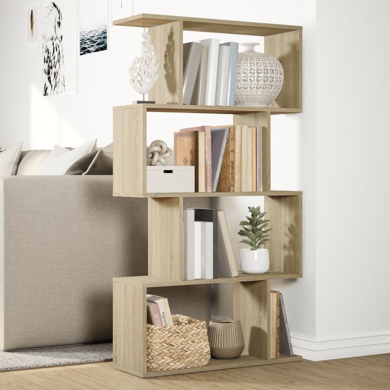 Casa si Gradina - Mobilier - Biblioteci si rafturi - Biblioteci - Biblioteca/separator 4 niveluri stejar sonoma 70x24x129cm lemn - Infinity.ro