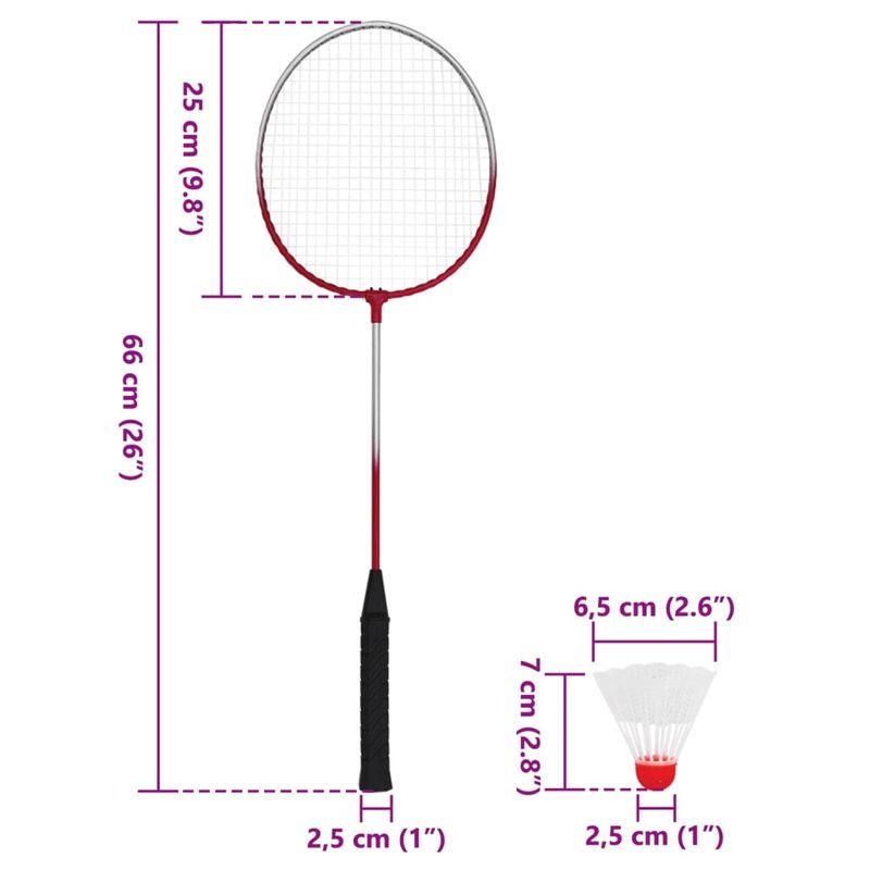 Sport si Outdoor - Sporturi cu paleta - Badminton - Rachete si fluturasi badminton - Set de badminton cu 4 rachete si plasa, 620x151 cm - Infinity.ro