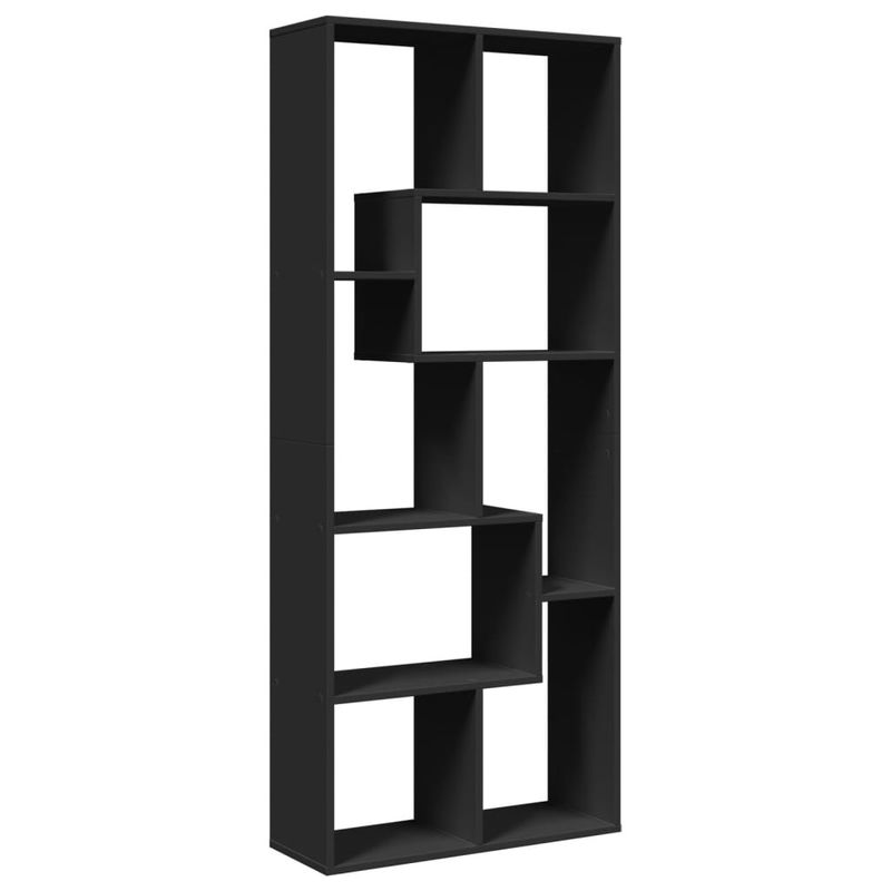 Casa si Gradina - Mobilier - Biblioteci si rafturi - Biblioteci - Biblioteca/separator camera negru 67x25x161,5 cm lemn prelucrat - Infinity.ro