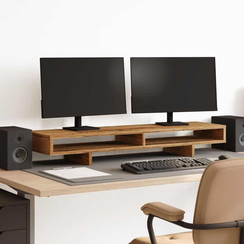 PC, gaming si accesorii - Desktop PC & monitoare - Accesorii monitoare - Suport monitor, lemn vechi, 100x27x15 cm, lemn prelucrat - Infinity.ro