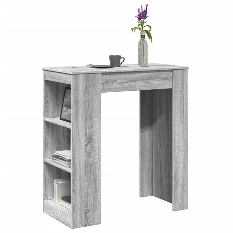 Casa si Gradina - Mobilier - Mese si birouri - Mese bucatarie si dining - Masa bar cu rafturi, gri sonoma, 95x47x103,5 cm, lemn prelucrat - Infinity.ro
