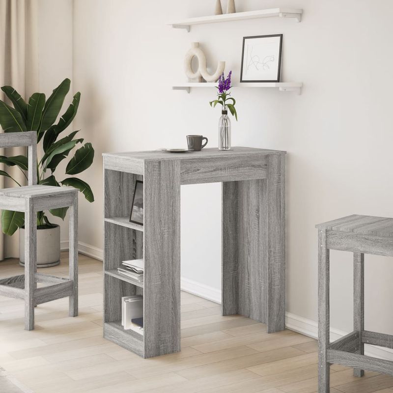 Casa si Gradina - Mobilier - Mese si birouri - Mese bucatarie si dining - Masa bar cu rafturi, gri sonoma, 95x47x103,5 cm, lemn prelucrat - Infinity.ro