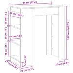 Casa si Gradina - Mobilier - Mese si birouri - Mese bucatarie si dining - Masa bar cu rafturi, gri sonoma, 95x47x103,5 cm, lemn prelucrat - Infinity.ro