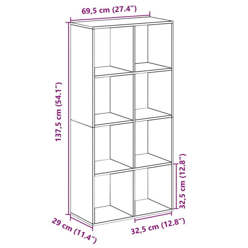 Casa si Gradina - Mobilier - Biblioteci si rafturi - Biblioteci - Biblioteca/separator, stejar artizanal, 69,5x29x137,5 cm, lemn - Infinity.ro
