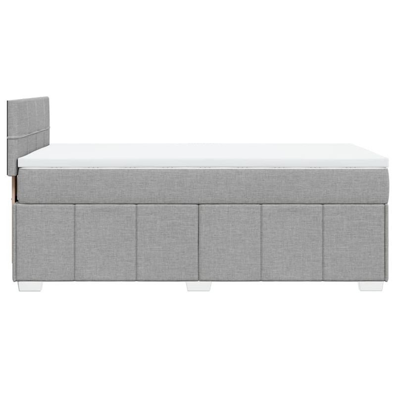 Casa si Gradina - Mobilier - Paturi si accesorii - Paturi - Pat box spring cu saltea, gri deschis, 90x190 cm, textil - Infinity.ro