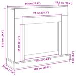 Casa si Gradina - Termice - Sobe, Seminee si accesorii - Accesorii seminee si sobe - Masca de semineu, gri beton, 100x30x87,5 cm, lemn prelucrat - Infinity.ro