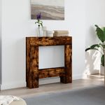 Casa si Gradina - Termice - Sobe, Seminee si accesorii - Accesorii seminee si sobe - Masca de semineu, stejar fumuriu 81x18x82 cm, lemn prelucrat - Infinity.ro