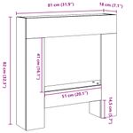 Casa si Gradina - Termice - Sobe, Seminee si accesorii - Accesorii seminee si sobe - Masca de semineu, stejar fumuriu 81x18x82 cm, lemn prelucrat - Infinity.ro