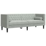 Casa si Gradina - Mobilier - Canapele si coltare - Canapele - Canapea Chesterfield cu pernute/3 locuri, gri deschis, catifea - Infinity.ro
