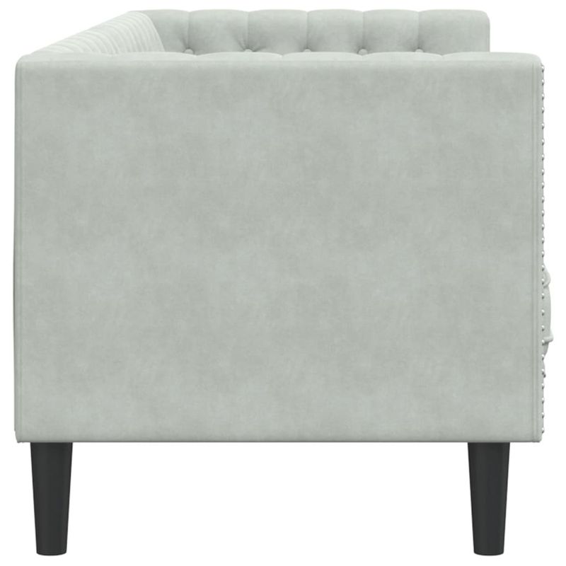 Casa si Gradina - Mobilier - Canapele si coltare - Canapele - Canapea Chesterfield cu pernute/3 locuri, gri deschis, catifea - Infinity.ro