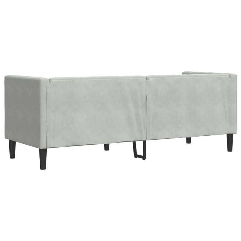 Casa si Gradina - Mobilier - Canapele si coltare - Canapele - Canapea Chesterfield cu pernute/3 locuri, gri deschis, catifea - Infinity.ro