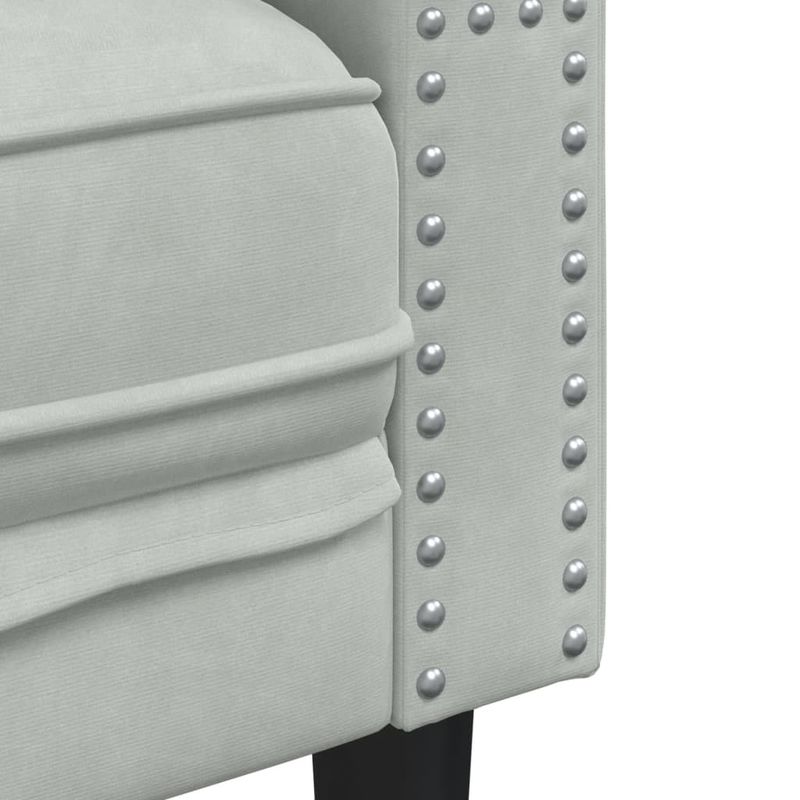 Casa si Gradina - Mobilier - Canapele si coltare - Canapele - Canapea Chesterfield cu pernute/3 locuri, gri deschis, catifea - Infinity.ro