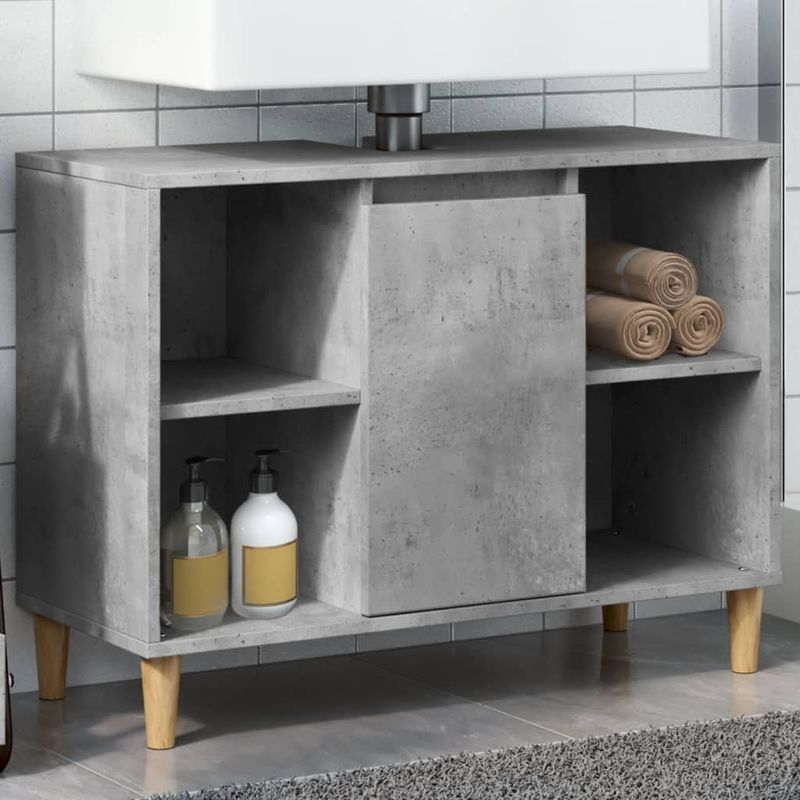 Casa si Gradina - Mobilier - Mobilier baie - Corpuri baie - Dulap pentru baie, gri beton, 80x33x60 cm, lemn compozit - Infinity.ro