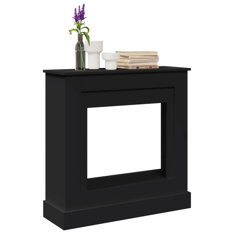 Casa si Gradina - Termice - Sobe, Seminee si accesorii - Accesorii seminee si sobe - Masca de semineu, negru, 90x30x90 cm, lemn prelucrat - Infinity.ro