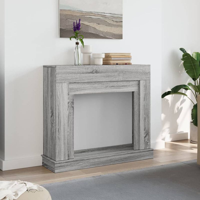 Casa si Gradina - Termice - Sobe, Seminee si accesorii - Accesorii seminee si sobe - Masca de semineu, sonoma gri, 100x30x87,5 cm, lemn prelucrat - Infinity.ro