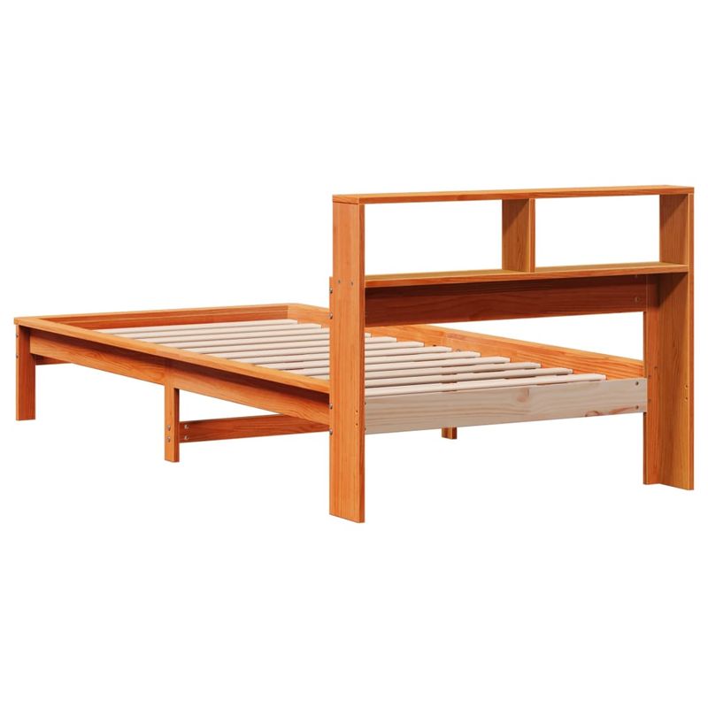Casa si Gradina - Mobilier - Paturi si accesorii - Paturi - Pat biblioteca fara saltea maro ceruit 90x190 cm lemn masiv pin - Infinity.ro
