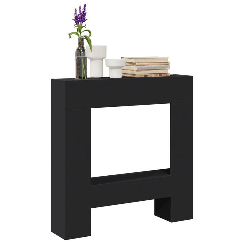 Casa si Gradina - Termice - Sobe, Seminee si accesorii - Accesorii seminee si sobe - Masca de semineu, negru, 81x18x82 cm, lemn prelucrat - Infinity.ro