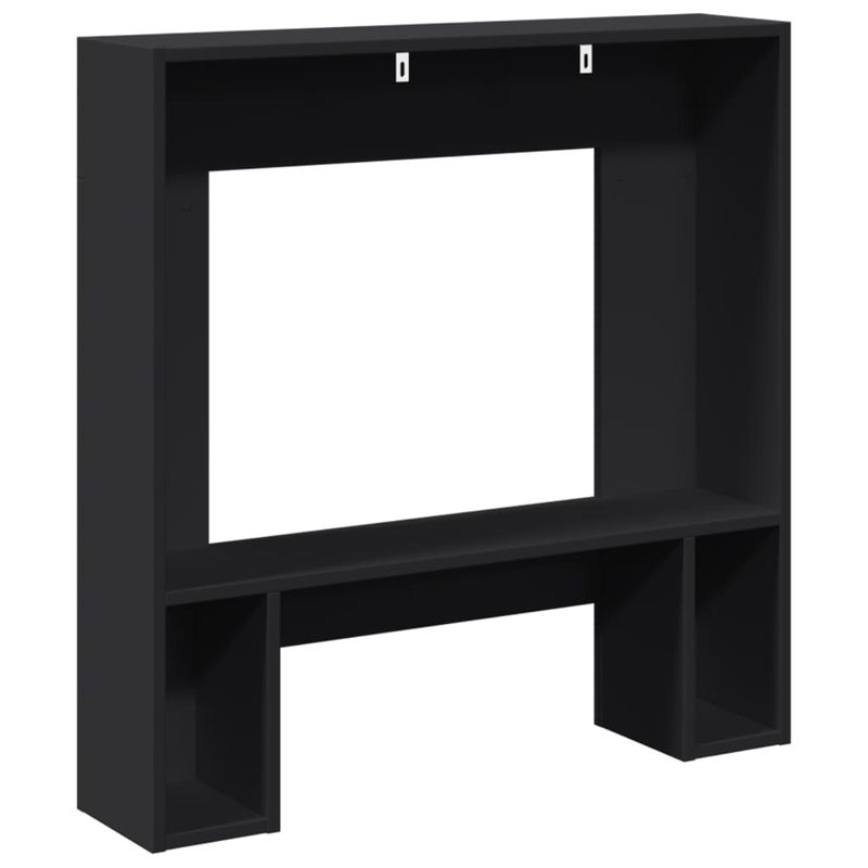 Casa si Gradina - Termice - Sobe, Seminee si accesorii - Accesorii seminee si sobe - Masca de semineu, negru, 81x18x82 cm, lemn prelucrat - Infinity.ro